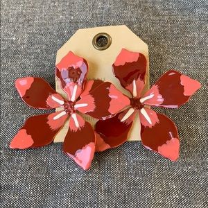 Anthropologie enamel flower earrings.
